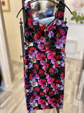 Pre Loved Escada Silhouette Rose Print Dress size uk10 (pristine)