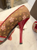 Pre Loved Louis Vuitton Monogram Cherry Blossom Heels UK 4