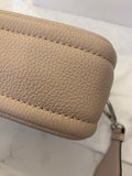 Pre Loved Prada Vitello Daino Logo Crossbody in Pale Dusky Pink - Excellent