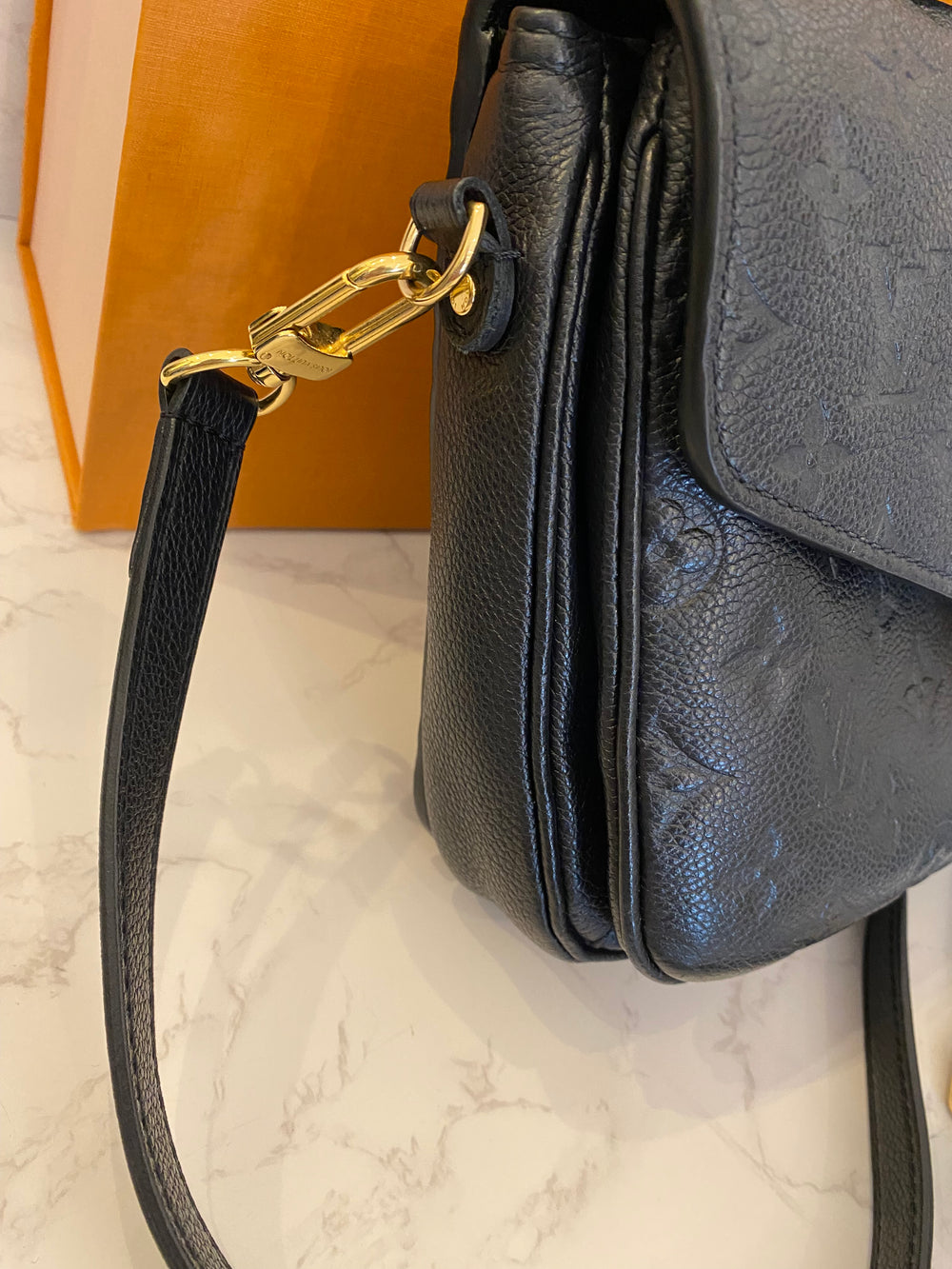 Pre Loved Louis Vuitton Pochette Metis Bag in Black Empreinte Leather **RESERVED A**