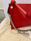 Pre Loved Mulberry M Zipped Envelope Bag in Red Leather (Excellent)