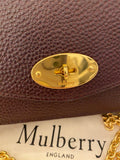 Pre Loved Mulberry Small Darley in Oxblood Leather on Gold Chain