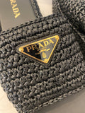 Pre Loved Prada Black Crochet Flatform Slides UK 7 - NEW