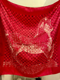 Hermes Pink Cheval de Charactere 90 Silk Scarf
