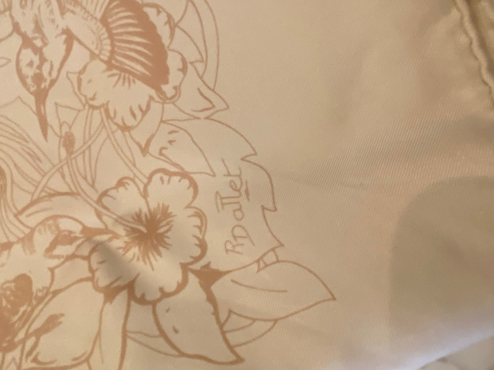 Pre Loved Hermes Silk 'Jungle Love' Beige Scarf