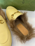 Pre Loved Gucci Princetown Cream Fur Mules UK4 - NEW