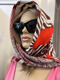 Pre Loved Hermes Zebra Pegasus Limited Silk Scarf in Orange & Dark Brown 90cm (New)