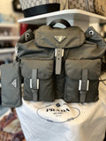 Prada Re-Nylon Backpack in Olive Grey
