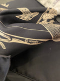 Hermes Alphabet III Black & Ecru 90cm Silk Scarf