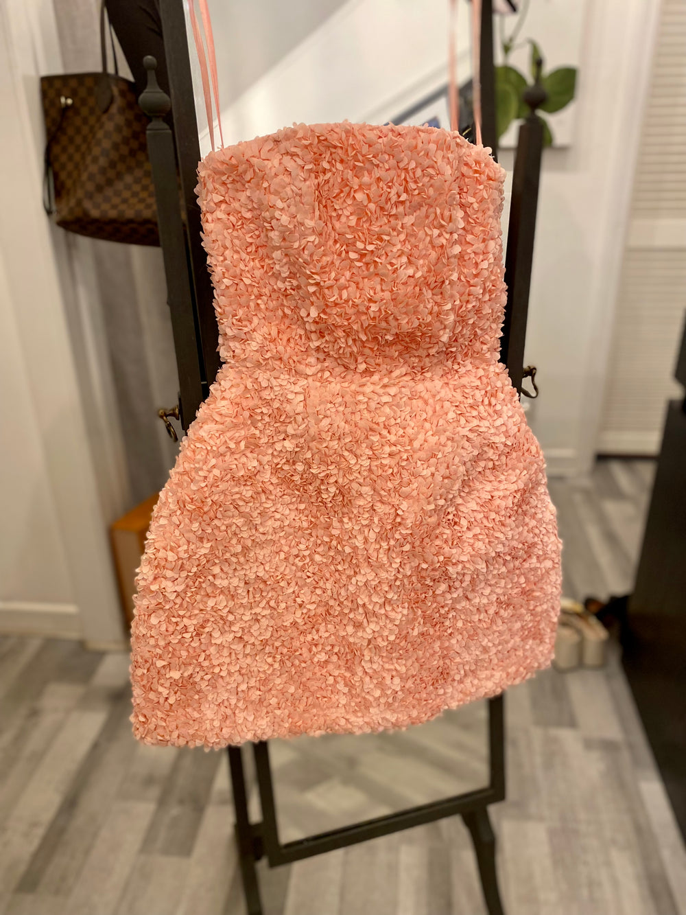 Pre Loved Nadine Merabi Masy Tulip Dress in Peach size XS (new)