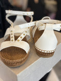 Pre Loved Jimmy Choo Denise white flat espadrille sandals UK5