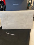Saint Laurent Uptown Soft Cream Envelope Clutch