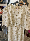 Pre-Loved Sandro Cream Lace dress UK8