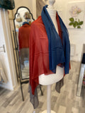 Hermes Cashmere & Silk Ombre Shawl in Rust & Blue