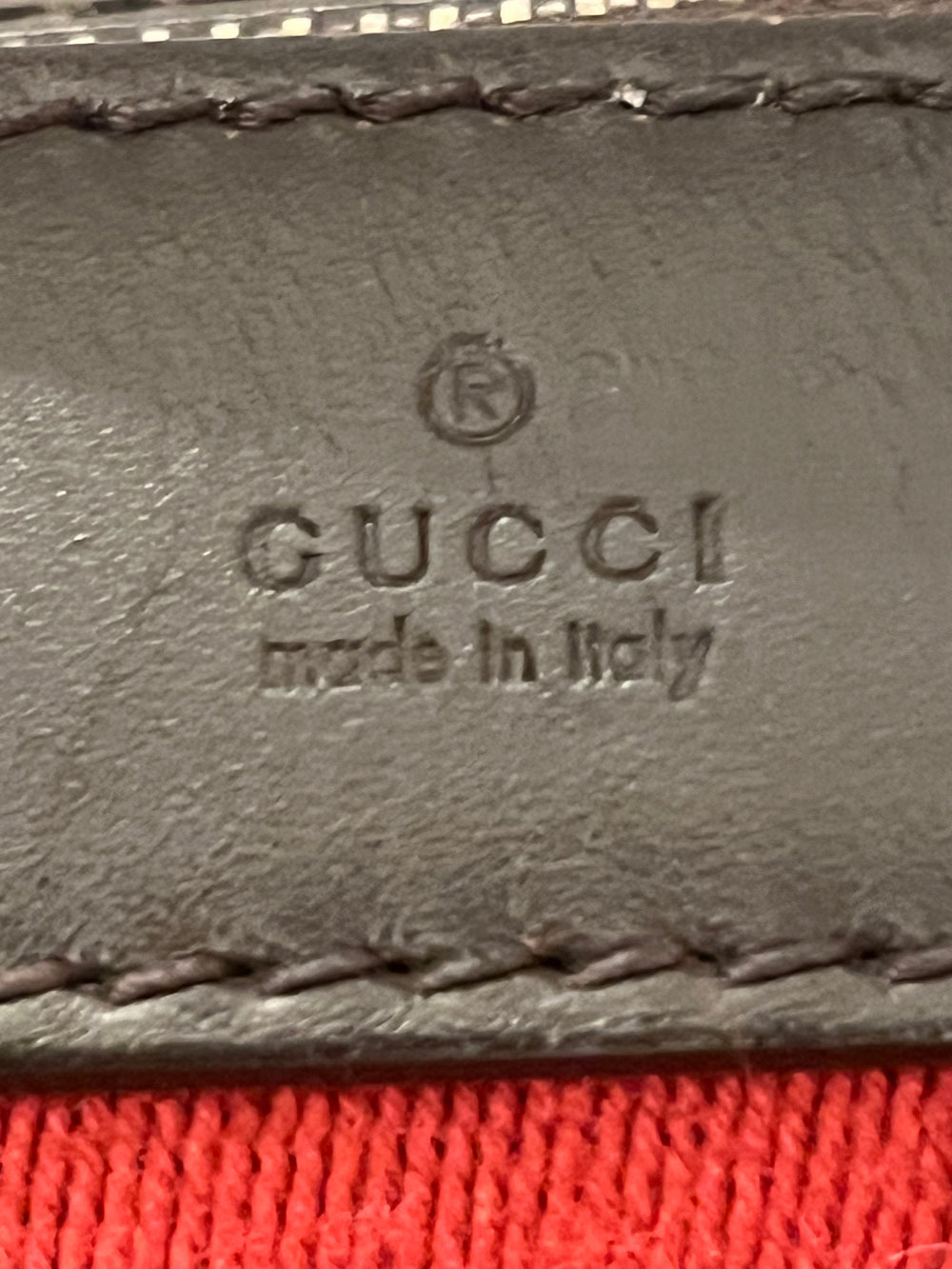 Pre Loved Gucci Boston Bowling Bag in GG Monogram Canvas with Green & Red Web Stripe