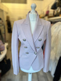 Pre Loved Balmain Double Breasted Lilac Wool Blazer size 34 fits UK 6