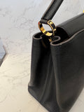 Pre Loved Louis Vuitton Capucines Bag in Black Tourillon Leather (Pristine) Gold Tone Hardware