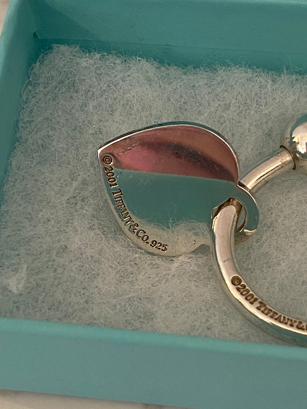 Pre Loved Tiffany & Co Heart Ball Key Ring (excellent)