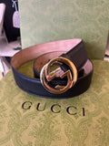 Gucci Black GG Interlocking Buckle Belt 80cm (fits U.K. 8)
