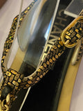 Pre Loved Chanel Gold CC Chain Thong Leather Sandals - UK 3.5