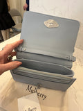 Pre Loved Mulberry Lana Wallet on Strap in Poplin Blue (new)
