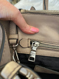 Pre Loved Prada Beige Leather and Suede Medium Tote