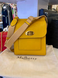 Pre Loved Mulberry Small Antony in Ochre Yellow Grained Leather - Excellent