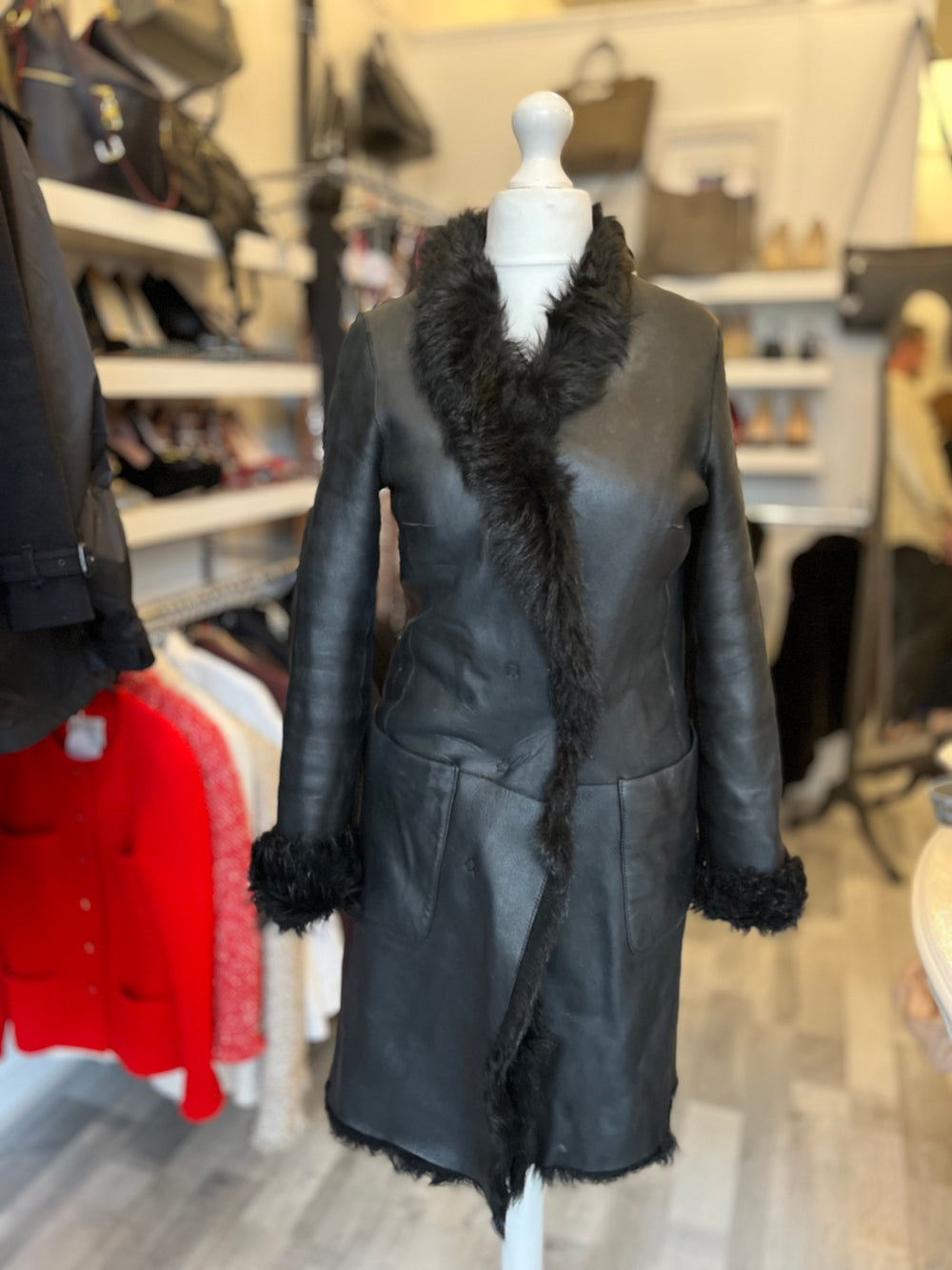 Pre Loved Joseph Reversible Toscana Shearling Coat UK 8-10