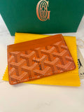 Pre Loved Goyard Saint-Sulpice Card Wallet in Orange - excellent