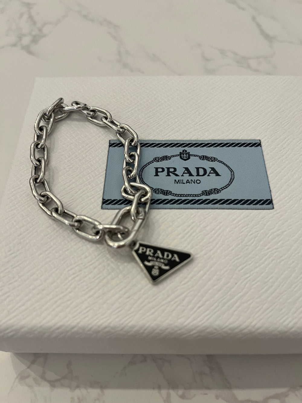 Pre Loved Prada Symbole Silver  Bracelet (New)