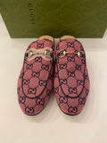 Pre Loved Gucci Princetown Pink Canvas GG Mules UK3 (new)