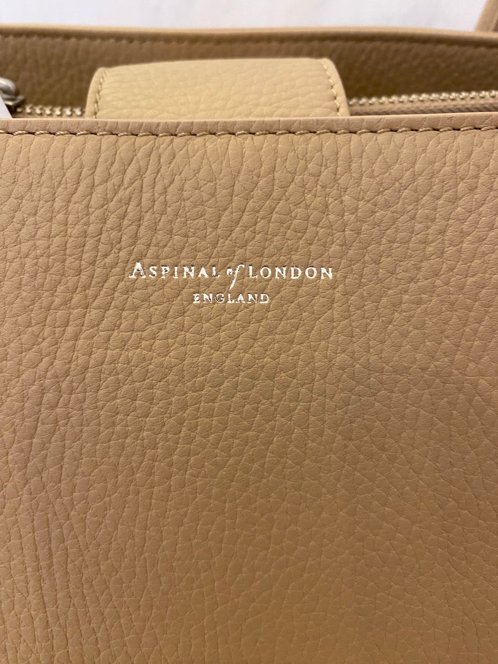 Pre Loved Aspinal of London Beige Leather Tote Bag (new)