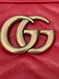 Pre Loved Gucci GG Marmont Matelasse Shoulder/Crossbody in Red (excellent)