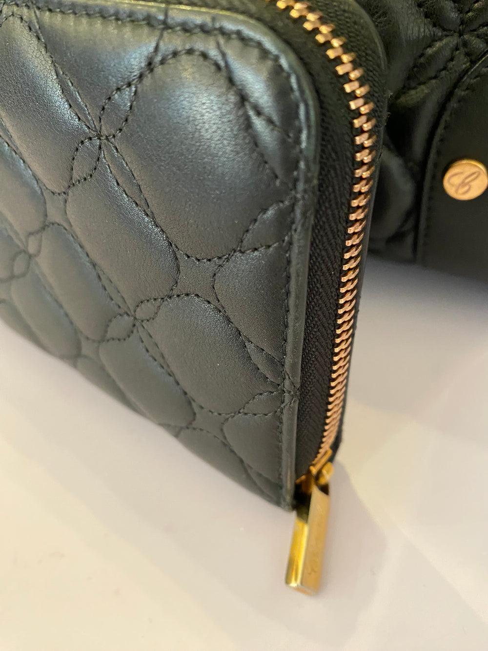 Pre Loved Chopard Black Leather Quilted Shoulder/Weekend Bag and Purse