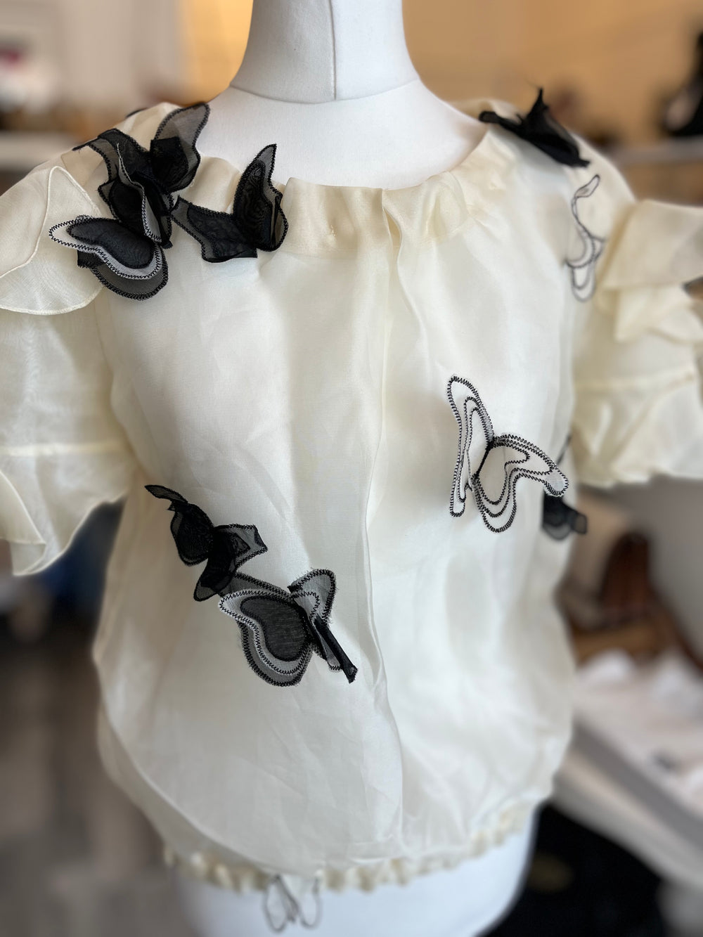 Pre Loved Dolce & Gabbana Silk Butterflies Top size 38 uk8
