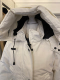 Pre Loved Canada Goose Mid Length White Padded Coat - UK XSmall (Fits uk8)