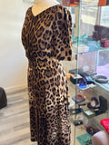 Pre Loved Dolce  & Gabbana leopard print skater dress Size UK 6 EU 38