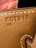 Pre Loved Hermes Kelly Depeches 25 pouch  in Gold Leather with Palladium Hardware