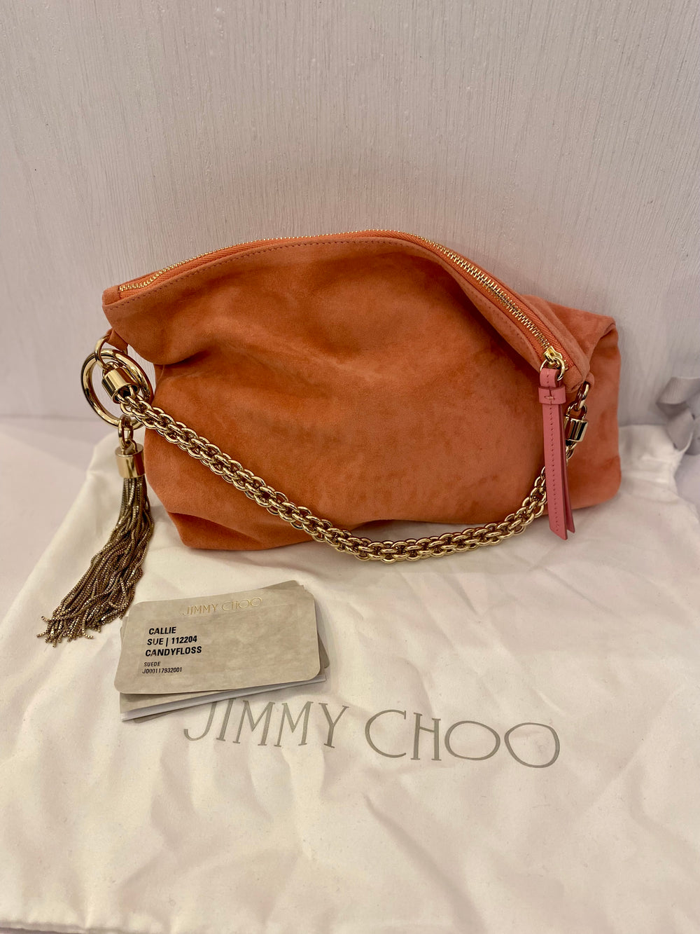 Pre Loved Jimmy Choo Callie Candy Floss Suede Grab Bag