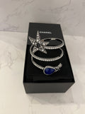 Pre Loved Chanel Ruthenium & Blue Crystal Star Bracelet 2022 collection by Virginie Viard (as new)