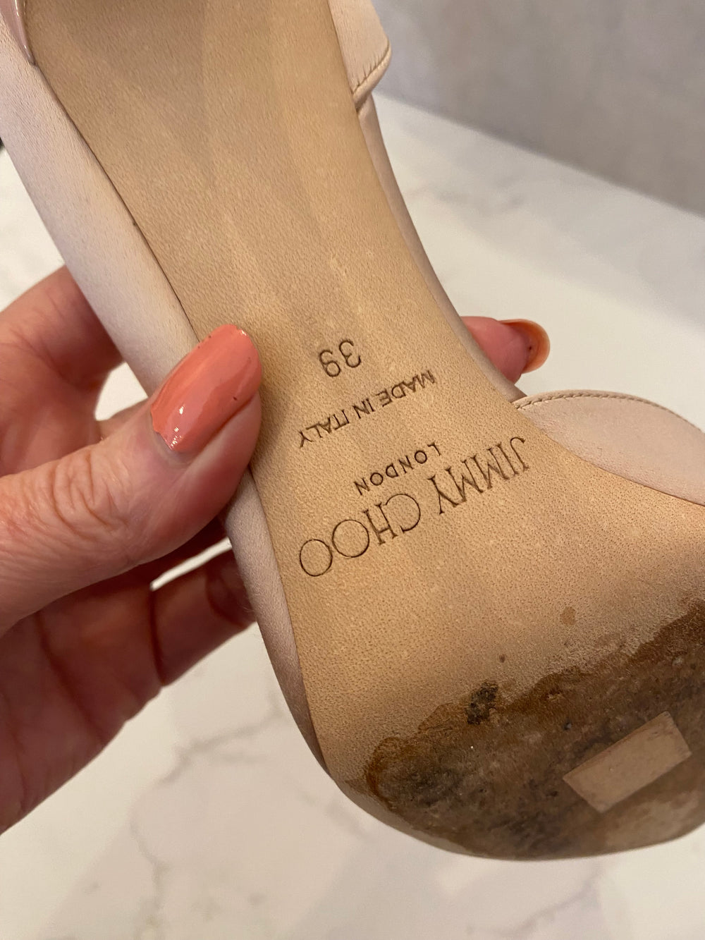 Pre Loved Jimmy Choo Lucy Dusty Pink Satin High Heel Shoe Pink UK 6