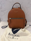 Pre Loved Aspinal of London Tan Leather Reporter Backpack Bag (as new)