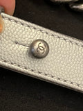 Preloved Chanel Boy Bag in Silver Metallic