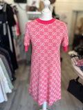Pre Loved Gucci Pink GG Logo Knit Dress Size S (excellent)