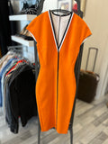 Pre Loved Victoria Beckham Orange Dress size uk 8
