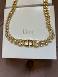 Pre Loved Dior Etoile Crystal & Gold Tone Choker Necklace (excellent)