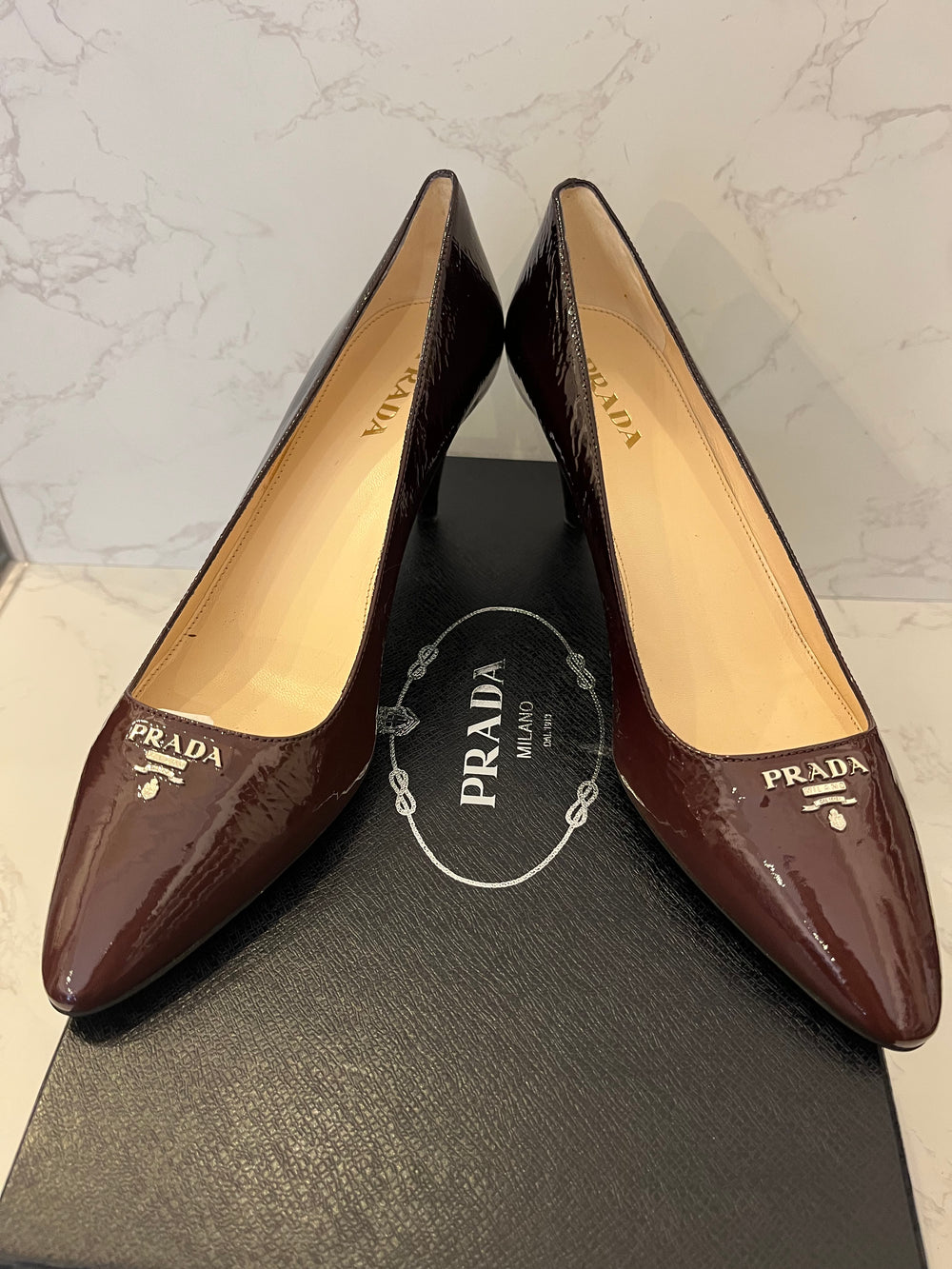 Pre Loved Prada patent leather pumps Size UK 6 New