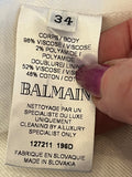 Pre Loved Balmain Double Breasted Cream Blazer size 34 fits UK 6
