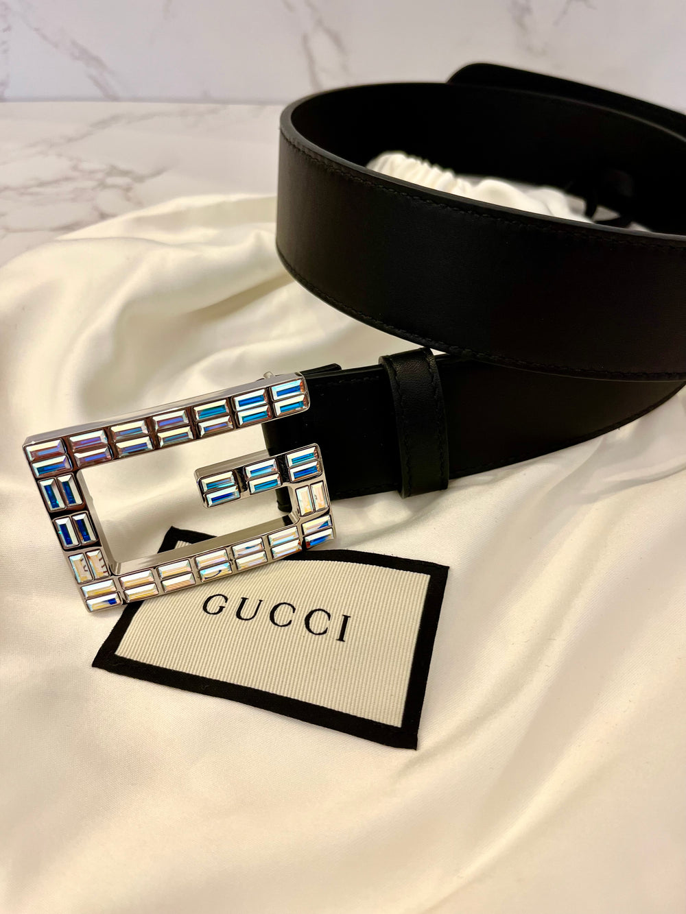 Pre Loved Gucci Crystal G Belt (Small Waist 75cm)
