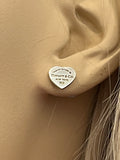 Pre Loved Tiffany & Co Silver Heart and 18ct Gold Lovestruck Earrings (excellent)